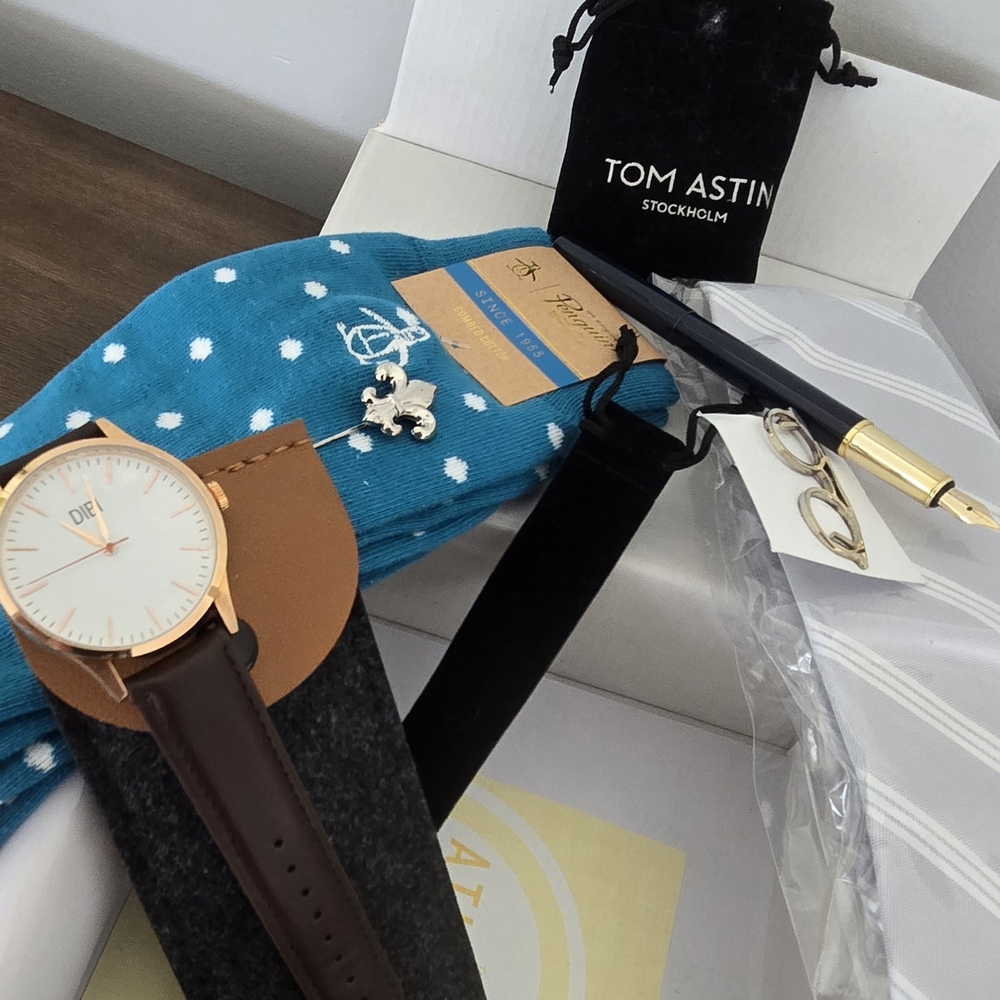 Original Penguin Blue and White Polka Dot Tie